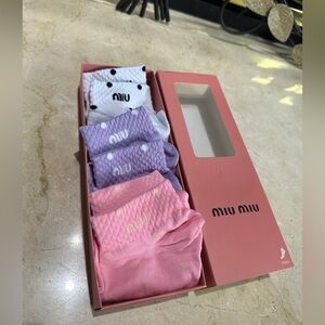 Miu Miu Pink, Lavender & White Sock Set